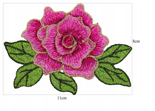 Nášivka FLOWER rose pink APLIKÁCIA veľký kvet