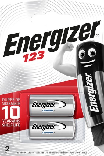2x CR123 lítiová batéria 123 ENERGIZER 3V DL123