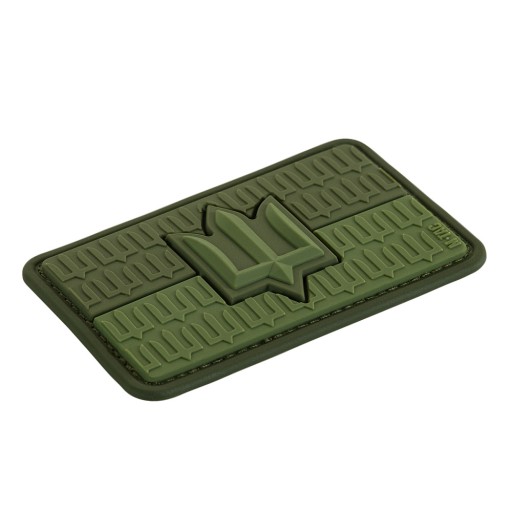 3D nášivka Ukrajina vlajka s trojzubcom emblém M-Tac 8x5cm PVC suchý zips Olivový