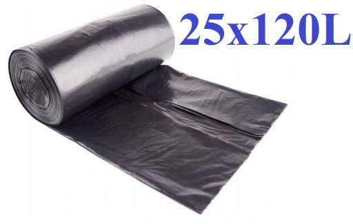 LDPE vrecia na odpadky 25 x 120L, čierne