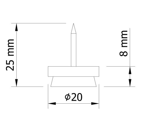 20 x klzák plstená nábytková nožička 20 mm