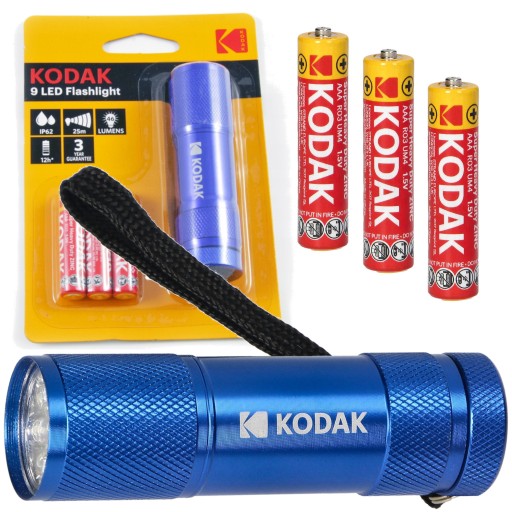 LED MINI VRECKOVÁ HLINÍKOVÁ BATERKA MALÁ MODRÁ + 3x AAA BATÉRIE