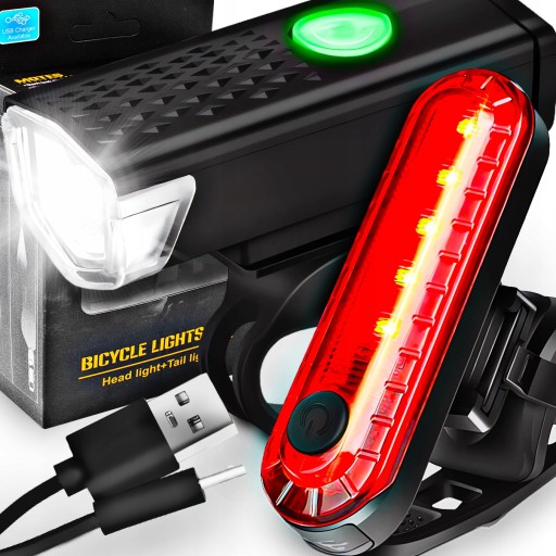 PREDNÉ ZADNÉ BICYKLE LAMPA SÚPRAVA VÝKONNÝCH VODEODOLNÝCH USB BATÉRIÍ