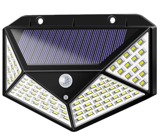 SOLAR LAMPA 100 LED S POHYBOVÝM A SÚMRAKOVÝM SENZOROM NÁSTENNÁ LAMPA