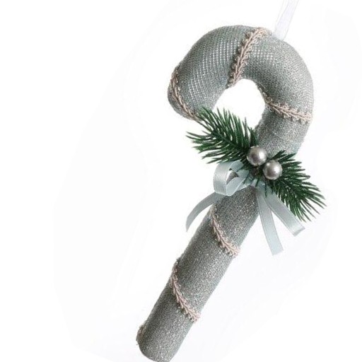 Prívesok dekorácia Vianočná palica, modrá, 19 cm