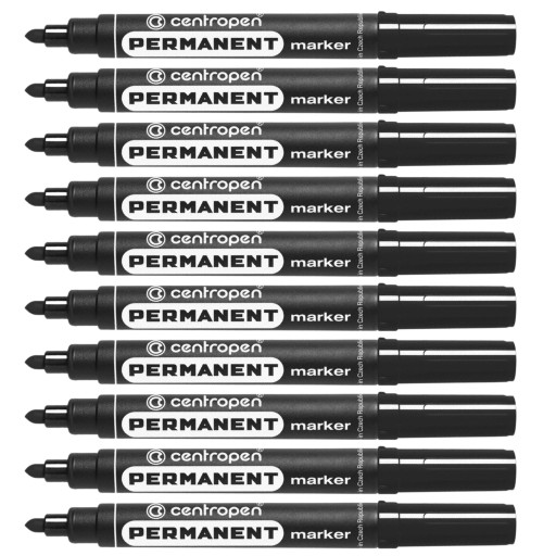 Permanentný popisovač Centropen čierny 10 kusov