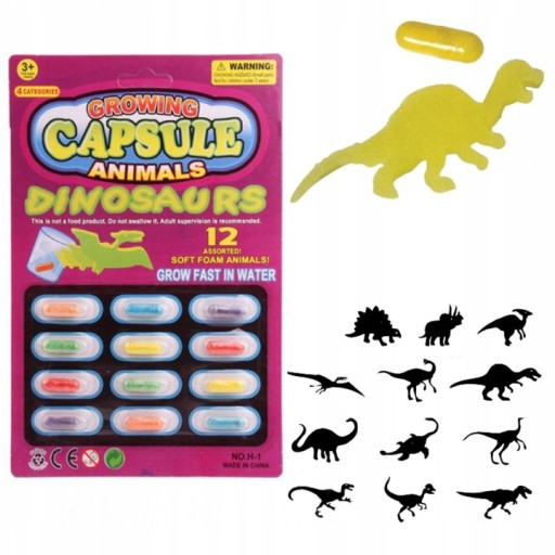 DINOSAURS Kapsule rastúce vo vode Magická špongia