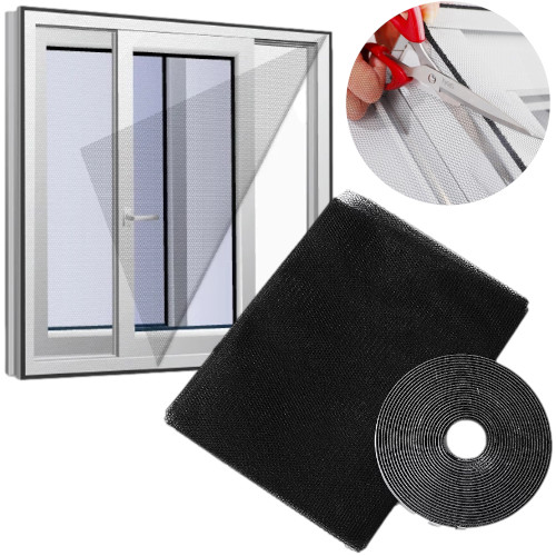 Okenná sieťka proti hmyzu STRONG SOLID BLACK 130x150 cm + suchý zips
