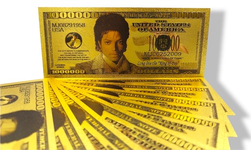 MICHAEL JACKSON Krásna kolekcia pozlátených bankoviek