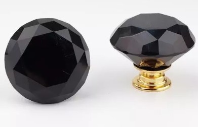 KRYŠTÁLOVÝ GOMBÍK 30mm Čierny+zlatý KRYŠTÁL