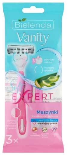 Dámske holiace strojčeky na holenie Bielenda Vanity Soft Expert, 3 kusy