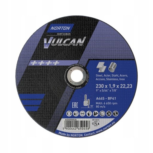 NORTON VULCAN KOVOVÉ REZNÉ KOTÚČE 230x1,9 INOX OCEL