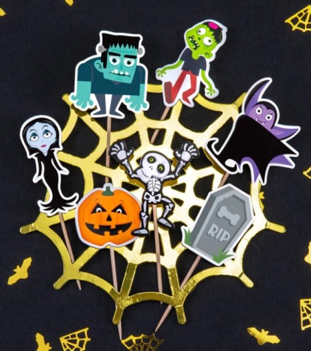HALLOWEENSKÉ MONSTER PUMPKIN MUFFIN TOPPERS 7 ks