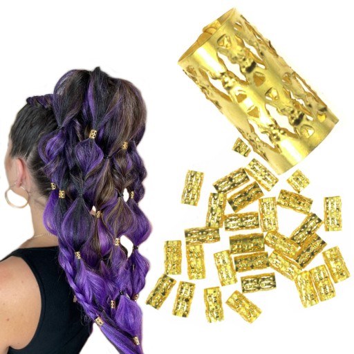 CLAMP BEADS BRIDGE DREADS GOLD 30 ks NA SYNTETICKÉ VLASY
