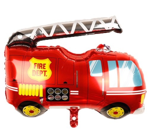 Fóliové balóny FIRE BRITAIN 75cm Hasičské auto hasič narodeninový mix 5 ks.