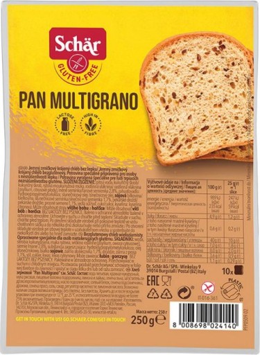 BEZLEPKOVÝ VIACZRNNÝ CHLIEB krájaný 250g