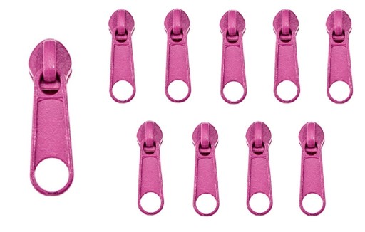 Kovový posuvník pre 5 mm špirálovú pásku, FUCHSIA ružová, 10 ks.