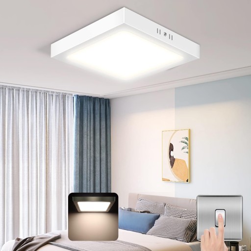 Prisadený štvorcový LED stropný panel, biely 18W, neblikajúca CCD lampa