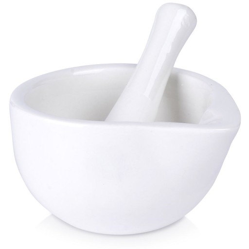 Porcelánový kuchynský mažiar s paličkou na mletie pesto korenia