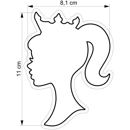 Vykrajovač na perníčky Bábika Barbie s korunkou 11 cm