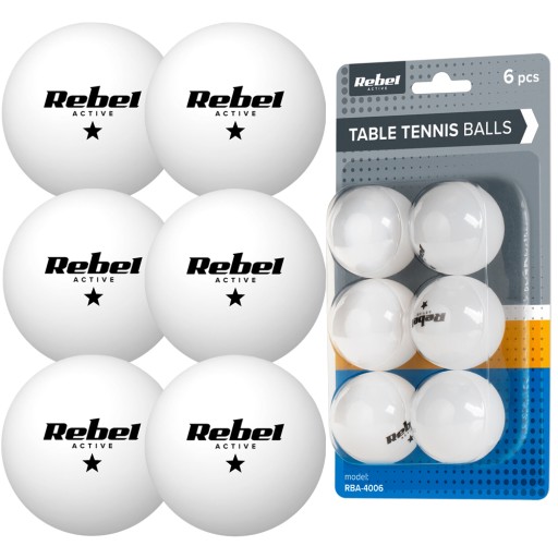 Sada loptičiek na stolný tenis, materiál PP, 6 ks, REBEL ACTIVE