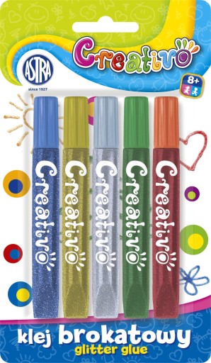 Astra GLITTER GLUE Sada 5 farieb x 10,5 ml
