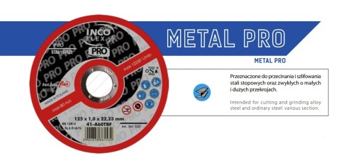 INCO FLEX PRO KOVOVÉ REZNÉ KOTÚČE 125 x 1,0