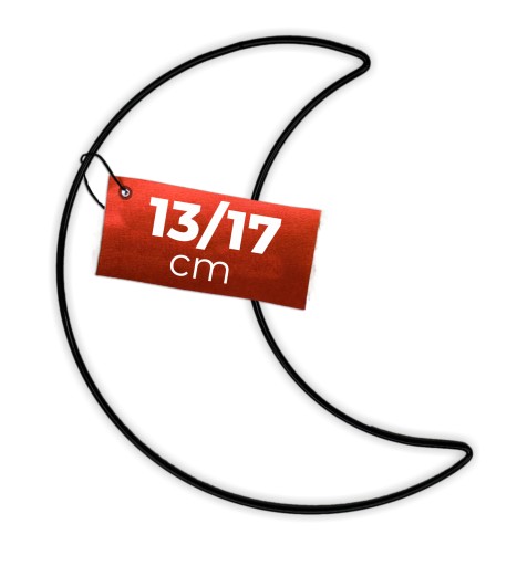 Kovový prsteň Moon, ČIERNA, 17 cm, pre makramé