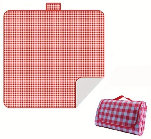 PLÁŽOVÁ PIKNIKOVÁ DEKA VODEODOLNÁ DEKA VEĽKÁ S PRENOSNÝM POUZDROM 200x200cm