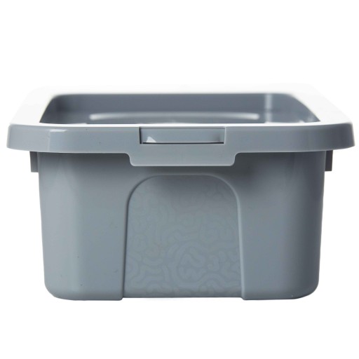 PLASTOVÁ NÁDOBKA S viečkom, ZATVORENÁ KRABIČKA, ŠEDÁ, 4,5 L