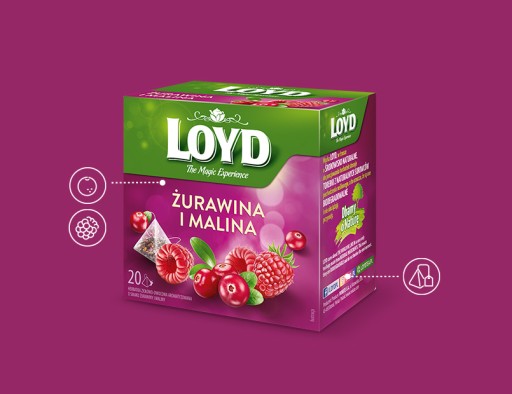 Bylinkový ovocný čaj Brusnica Malina Arónia Koreň sladkého drievka 20 T. LOYD