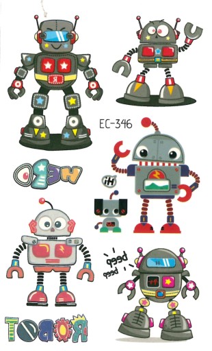 Umývateľné tetovanie pre deti ROBOTS EC346