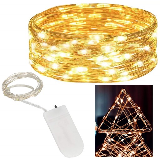 30LED DRÔTOVÉ SVETLO SVETLO VIANOČNÉHO STROMČEKA TEPLÉ BIELE MIKRO STRUNKY NA BATÉRIU