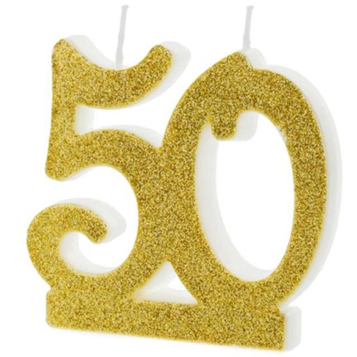 Narodeninová sviečka ČÍSLO 50 na NARODENINOVÚ tortu