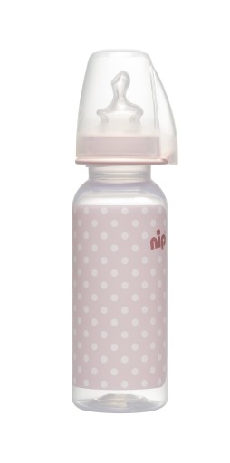 NIP Štandardná fľaša 250 ml, dievča, 0-6m, M silikónový cumlík
