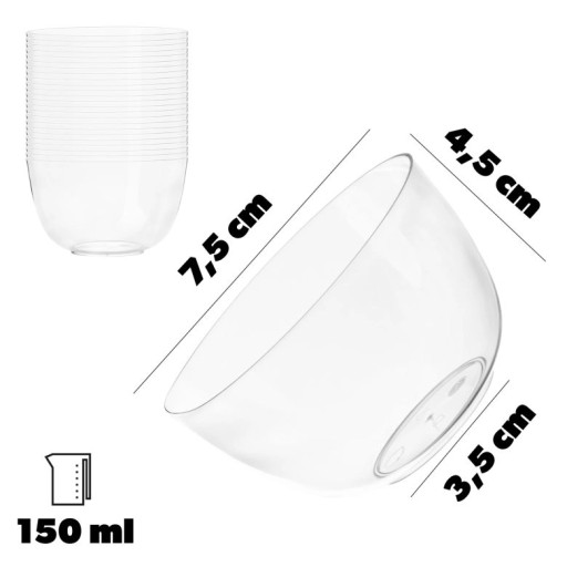VOLTA ŠÁLKA 150ML 24KS OPÄTOVNÉ POUŽITIE NA DEZERTY PLASTOVÉ ŠÁLKY NA DEZERTY