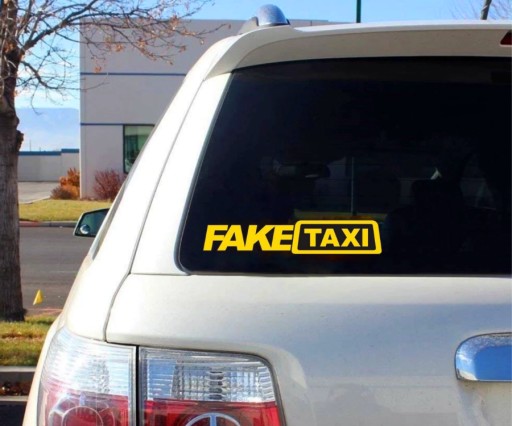 FAKE TAXI nálepka na autá, autá, motorky, 20CM