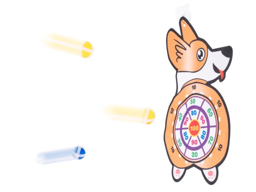 ŠÍPKOVÁ HRA SO VELKÝM CORGI NA VELCRO HÁDZANIE GULIČIEK NA CIEĽ ZACIELEŤ NA VELCRO