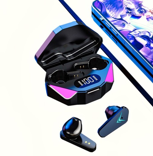 BEZDRÔTOVÉ SLÚCHADLÁ BLUETOOTH 5.3 MIKROFÓN DOTYKOVÉ OVLÁDANIE + POWERBANK