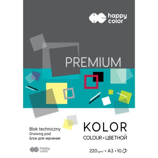 Technický blok Happy Color Colorful A3 220g 10a