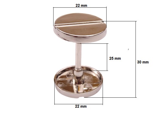 Kovanie tašky na činku 25 x 22 mm strieborné