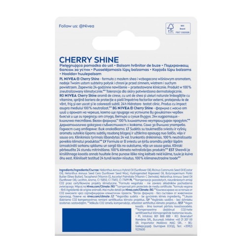 NIVEA Ošetrujúci rúž Cherry Shine 4,8 g