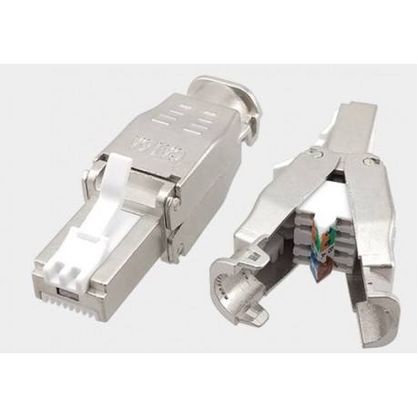 RJ45 modulárna zástrčka 8p8c samosvorný cat6a štít