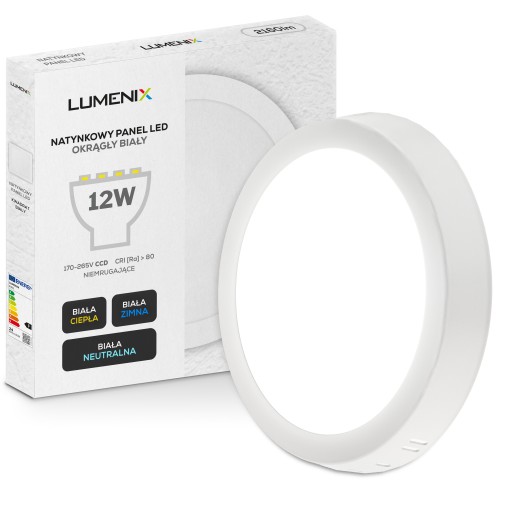 POVRCHOVÝ okrúhly LED stropný panel PANEL 12W 1080lm Nebliká CCD SLIM