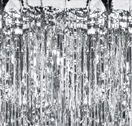 Dekoračný záves, párty záves, strieborný záves, záves 100 x 200 cm