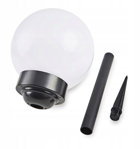 Solárna záhradná lampa, biela zapustená guľa, 15 cm