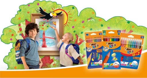 CERÚŽKOVÉ PARAELKY S GUMAČOU BIC KIDS EVOLUTION ILLUSION 12 KS. MIX FARIEB