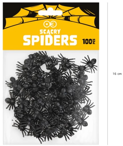 Plastové pavúky na Halloweensku dekoráciu Nechutné 100 ks.
