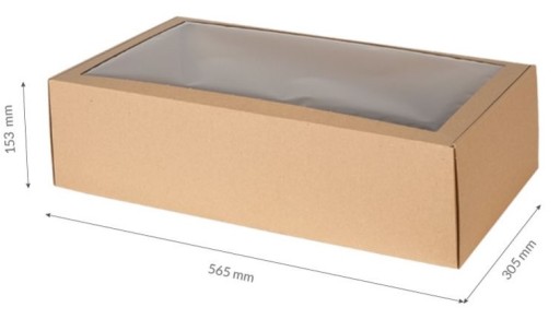 KRABIČKA S OKIENKOM KARTÓN NA MIERU 55x30x15 DARČEKOVÉ BALENIE