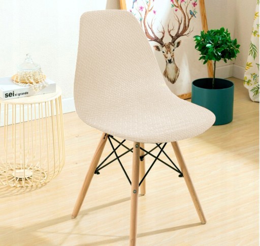 POTAH NA Škandinávsku stoličku ECRU ELASTIC JACQUARD